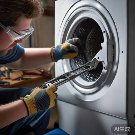 “简易工具开启洗衣机排水管”