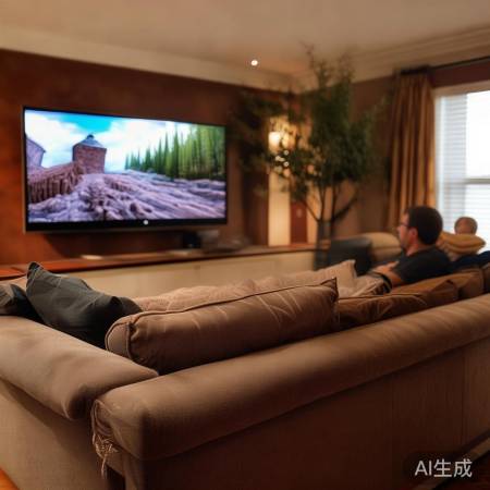 沙发对面，电视位置佳