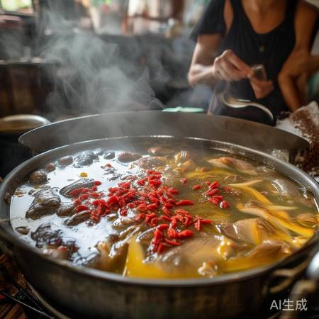 炖鱼汤，撇沫加调料