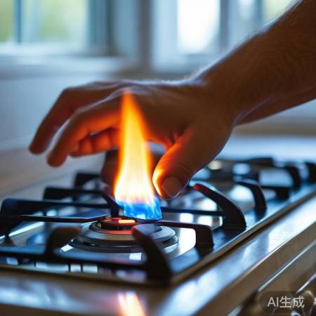 注意火焰，异常即关闭阀门