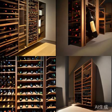 多角度拍摄红酒柜，趣味滤镜增层
