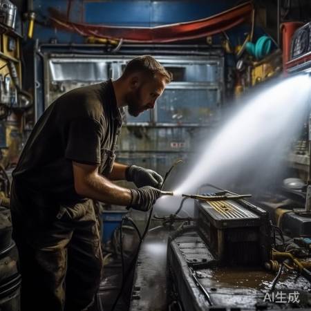 高压水枪洗散热器，防进水损空调