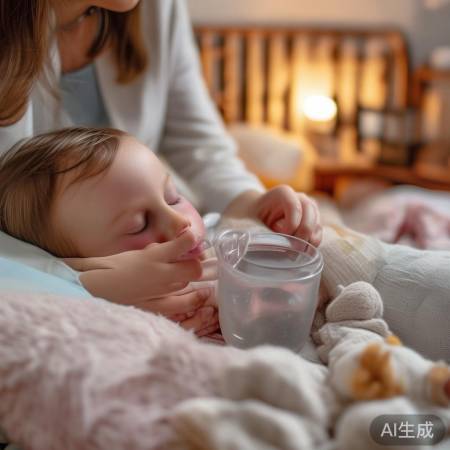 宝宝感冒，多休息、多喝水，及时