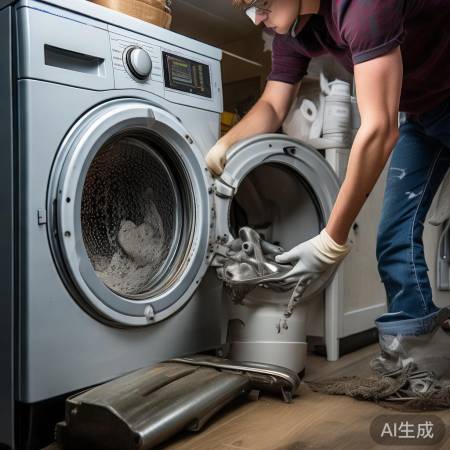 谨慎取出重物，避免损坏洗衣机