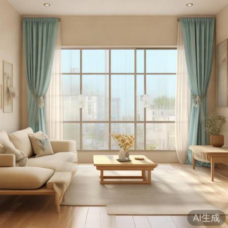 米色淡蓝，韩式家居温馨清新
