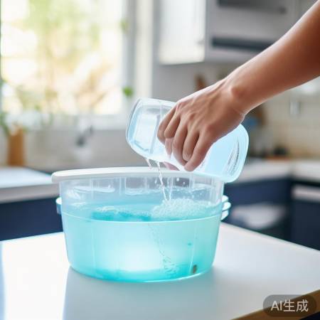 洗衣液先盆中溶，省水又方便