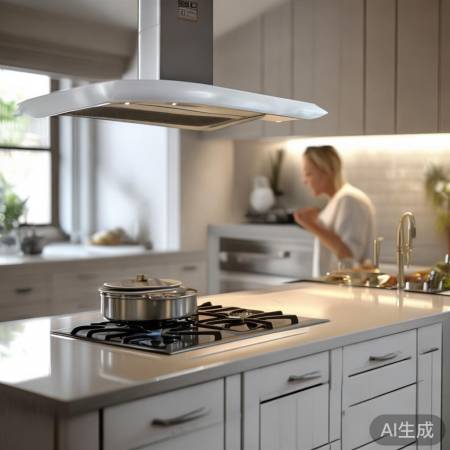 “静音油烟机，宁静厨房时光”