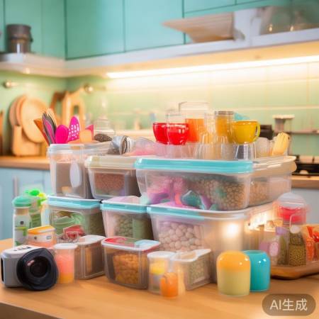 奶油胶收纳盒，厨房小清新
