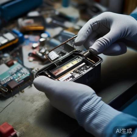 取出旧电池，注意正负极