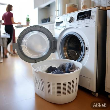 洗衣机转，等待中