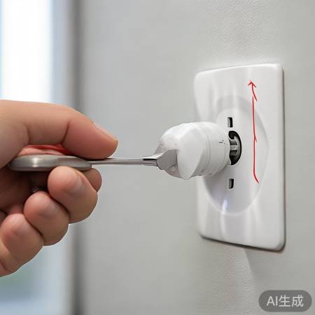 “安装灯座，箭头指引方向”