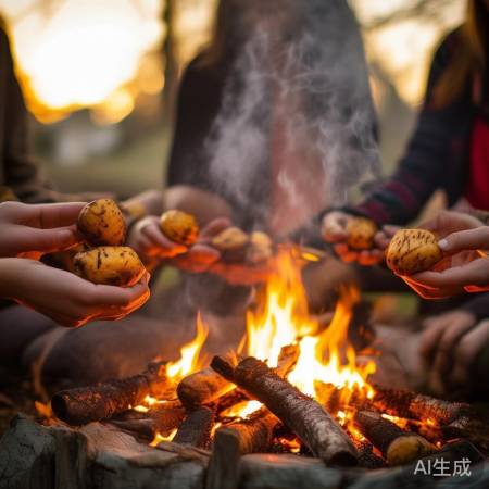 烤红薯、聊天、茶香，生活惬意