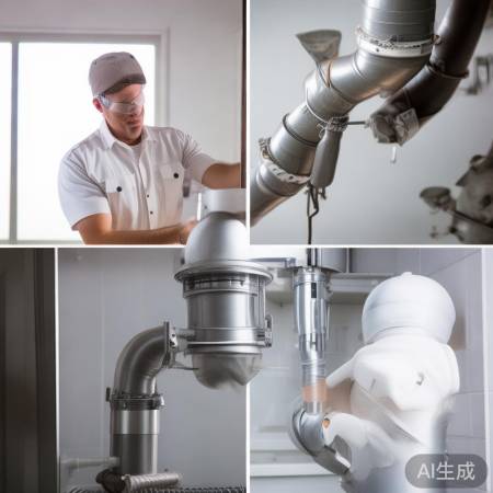 连接管道，确保密封固定