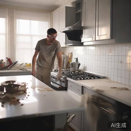 安装后清场，厨房整洁