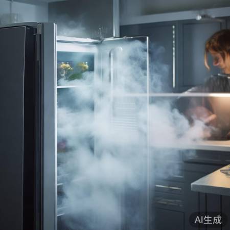 冰箱门开，冷气扑面
