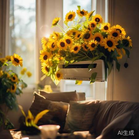 空调出风口向日葵，夏日家居乐悠