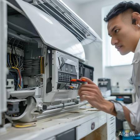 空调故障，找师傅维修